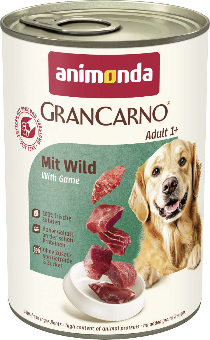 animonda Hunde-Nassfutter GranCarno Adult mit Wild